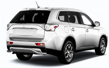 7 249 р. Защита заднего бампера Slitkoff (Ø 57, волна)  Mitsubishi Outlander  GF (2014-2016) 1-ый рестайлинг (Сталь с полимерным покрытием. Цвет: серебристый)  с доставкой в г. Омск. Увеличить фотографию 1