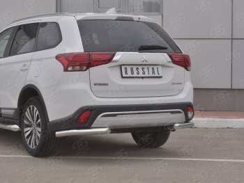 10 999 р. Защита заднего бампера (Ø63 мм уголки, нержавейка) SLITKOFF  Mitsubishi Outlander  GF (2018-2022) 3-ий рестайлинг  с доставкой в г. Омск. Увеличить фотографию 3