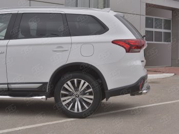 13 349 р. Защита заднего бампера (Ø63 мм, нержавейка) SLITKOFF  Mitsubishi Outlander  GF (2018-2022) 3-ий рестайлинг  с доставкой в г. Омск. Увеличить фотографию 3