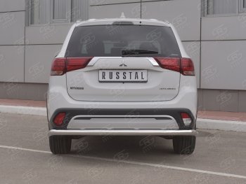 14 799 р. Защита заднего бампера (Ø63 мм, нержавейка) RUSSTAL  Mitsubishi Outlander  GF (2018-2022) 3-ий рестайлинг  с доставкой в г. Омск. Увеличить фотографию 2