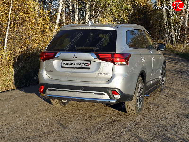 24 999 р. Защита заднего бампера (овальная) ТСС (нержавейка d75х42 мм)  Mitsubishi Outlander  GF (2018-2022) 3-ий рестайлинг  с доставкой в г. Омск