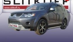 9 449 р. Одинарная защита переднего бампера из трубы диаметром 57 мм Slitkoff  Mitsubishi Outlander  XL (2005-2009) (CW)  дорестайлинг (Цвет: нержавеющая полированная сталь)  с доставкой в г. Омск. Увеличить фотографию 1