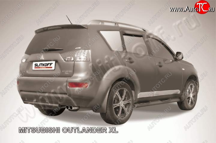 5 599 р. Защита задняя Slitkoff  Mitsubishi Outlander  XL (2005-2009) (CW)  дорестайлинг (Цвет: серебристый)  с доставкой в г. Омск