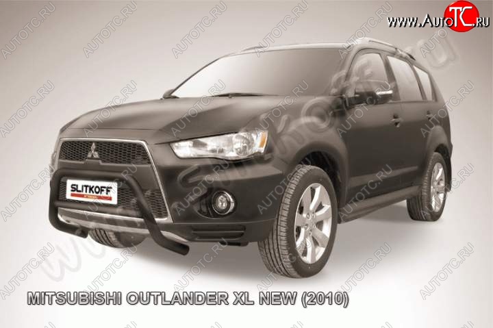 14 849 р. Кенгурятник d57 низкий Mitsubishi Outlander XL (CW)  рестайлинг (2010-2013) (Цвет: серебристый)  с доставкой в г. Омск