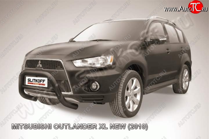 20 449 р. Кенгурятник d76 низкий Mitsubishi Outlander XL (CW)  рестайлинг (2010-2013) (Цвет: серебристый)  с доставкой в г. Омск