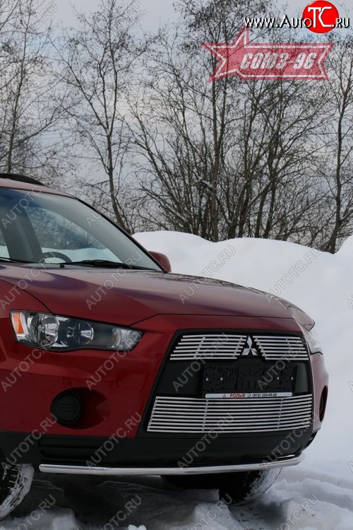 8 729 р. Защита переднего бампера из одинарной трубы диаметром 42мм Souz-96 Mitsubishi Outlander XL (CW)  рестайлинг (2010-2013)  с доставкой в г. Омск