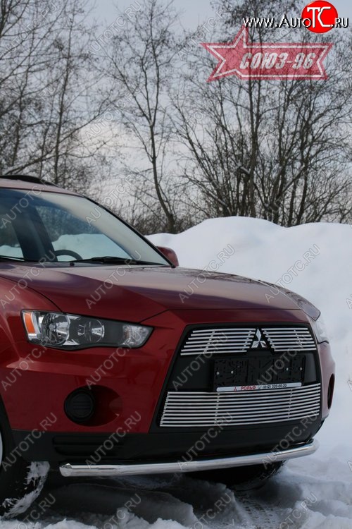 9 809 р. Защита переднего бампера из одинарной трубы (d60) Souz-96 Mitsubishi Outlander XL (CW)  рестайлинг (2010-2013)  с доставкой в г. Омск