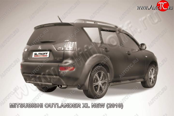 5 499 р. Защита задняя Slitkoff  Mitsubishi Outlander  XL (2010-2013) (CW)  рестайлинг (Цвет: серебристый)  с доставкой в г. Омск