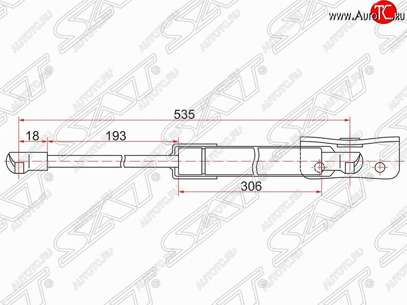 829 р. Правый газовый упор крышки багажника SAT  Mitsubishi Outlander  GF (2012-2014) дорестайлинг  с доставкой в г. Омск