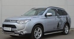 14 999 р. Защита переднего бампера (2 трубыØ63 и 42 мм, нержавейка) SLITKOFF Mitsubishi Outlander GF дорестайлинг (2012-2014)  с доставкой в г. Омск. Увеличить фотографию 4