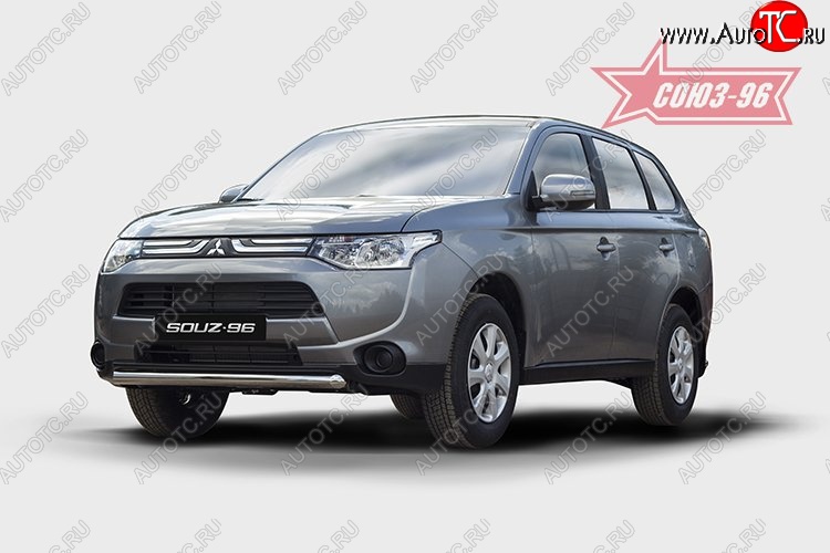 10 574 р. Защита переднего бампера одинарная Souz-96 (d60).  Mitsubishi Outlander  GF (2012-2014) дорестайлинг  с доставкой в г. Омск