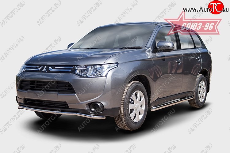 10 934 р. Защита переднего бампера диаметр трубы 42 мм Premium Souz-96 Mitsubishi Outlander GF дорестайлинг (2012-2014)  с доставкой в г. Омск