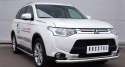 13 249 р. Одинарная защита переднего бампера диаметром 63 мм SLITKOFF  Mitsubishi Outlander  GF (2014-2016) 1-ый рестайлинг  с доставкой в г. Омск. Увеличить фотографию 4