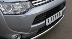 12 349 р. Одинарная защита переднего бампера диаметром 63 мм SLITKOFF  Mitsubishi Outlander  GF (2012-2014) дорестайлинг  с доставкой в г. Омск. Увеличить фотографию 2