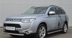 12 349 р. Одинарная защита переднего бампера диаметром 63 мм SLITKOFF  Mitsubishi Outlander  GF (2012-2014) дорестайлинг  с доставкой в г. Омск. Увеличить фотографию 4