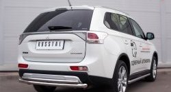 14 899 р. Защита заднего бампера (Ø63 и 42 мм, нержавейка) SLITKOFF  Mitsubishi Outlander  GF (2014-2016) 1-ый рестайлинг  с доставкой в г. Омск. Увеличить фотографию 2