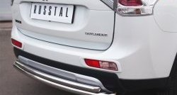 14 899 р. Защита заднего бампера (Ø63 и 42 мм, нержавейка) SLITKOFF  Mitsubishi Outlander  GF (2014-2016) 1-ый рестайлинг  с доставкой в г. Омск. Увеличить фотографию 3