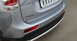 12 349 р. Одинарная защита заднего бампера из трубы диаметром 63 мм SLITKOFF  Mitsubishi Outlander  GF (2012-2014) дорестайлинг  с доставкой в г. Омск. Увеличить фотографию 2