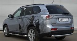 13 199 р. Одинарная защита заднего бампера из трубы диаметром 76 мм SLITKOFF  Mitsubishi Outlander  GF (2012-2014) дорестайлинг  с доставкой в г. Омск. Увеличить фотографию 4