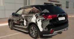 11 349 р. Защита заднего бампера (Ø63 мм уголки, нержавейка) SLITKOFF  Mitsubishi Outlander  GF (2014-2016) 1-ый рестайлинг  с доставкой в г. Омск. Увеличить фотографию 4