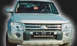 11 549 р. Накладка на передний бампер (Wagon) CT Mitsubishi Pajero 4 V80 дорестайлинг (2006-2011) (Неокрашенная)  с доставкой в г. Омск. Увеличить фотографию 2