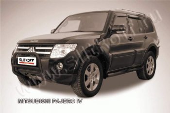 14 849 р. Кенгурятник d57 низкий Mitsubishi Pajero 4 V80 дорестайлинг (2006-2011) (Цвет: серебристый)  с доставкой в г. Омск. Увеличить фотографию 1