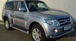 13 999 р. Одинарная защита переднего бампера диаметром 63 мм SLITKOFF  Mitsubishi Pajero ( 4 V90,  4 V80) (2011-2015) 1-ый рестайлинг, 3 дв. 1-ый рестайлинг  с доставкой в г. Омск. Увеличить фотографию 4