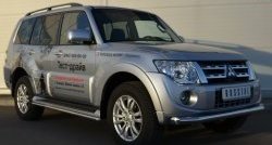 15 499 р. Одинарная защита переднего бампера диаметром 76 мм SLITKOFF  Mitsubishi Pajero ( 4 V90,  4 V80) (2011-2015) 1-ый рестайлинг, 3 дв. 1-ый рестайлинг  с доставкой в г. Омск. Увеличить фотографию 4