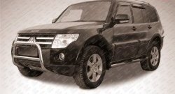 Усиленная низкая защита переднего бампера из трубы диаметром 57 мм Slitkoff Mitsubishi Pajero 4 V80 3 дв. 1-ый рестайлинг (2011-2014)