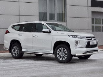 Защита переднего бампера Russtal (Ø63 мм, нержавейка) Mitsubishi Pajero Sport QF рестайлинг (2019-2022)