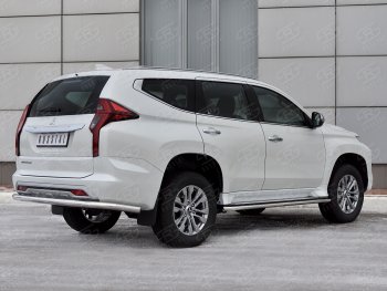 15 399 р. Защита заднего бампера SLITKOFF (Ø63 мм секции, нержавейка)  Mitsubishi Pajero Sport  QF (2019-2022) рестайлинг  с доставкой в г. Омск. Увеличить фотографию 3