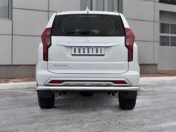 15 399 р. Защита заднего бампера SLITKOFF (Ø63 мм секции, нержавейка)  Mitsubishi Pajero Sport  QF (2019-2022) рестайлинг  с доставкой в г. Омск. Увеличить фотографию 2