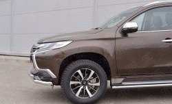 15 999 р. Защита переднего бампера (2 трубыØ63 мм, нержавейка) SLITKOFF  Mitsubishi Pajero Sport  QE (2015-2021) дорестайлинг  с доставкой в г. Омск. Увеличить фотографию 4