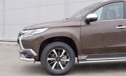 15 199 р. Защита переднего бампера (Ø76 мм, нержавейка) SLITKOFF  Mitsubishi Pajero Sport  QE (2015-2021) дорестайлинг  с доставкой в г. Омск. Увеличить фотографию 4