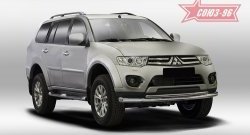 Защита переднего бампера двойная Souz-96 (d76/42) Mitsubishi Pajero Sport QE дорестайлинг (2015-2021)