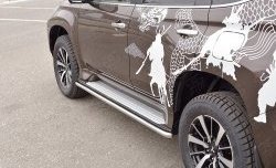 14 999 р. Защита порогов из круглой трубы диаметром 42 мм SLITKOFF Mitsubishi Pajero Sport QE дорестайлинг (2015-2021)  с доставкой в г. Омск. Увеличить фотографию 3