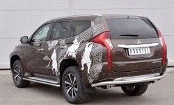 16 899 р. Защита заднего бампера (Ø63 мм, нержавейка) SLITKOFF  Mitsubishi Pajero Sport  QE (2015-2021) дорестайлинг  с доставкой в г. Омск. Увеличить фотографию 2