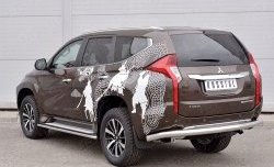 13 449 р. Защита заднего бампера (Ø76 мм, нержавейка) SLITKOFF  Mitsubishi Pajero Sport  QE (2015-2021) дорестайлинг  с доставкой в г. Омск. Увеличить фотографию 2