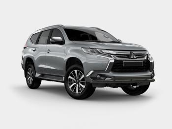 Защита переднего бампера (2 трубы Ø63 мм, окрашенная) Russtal Mitsubishi Pajero Sport QE дорестайлинг (2015-2021)  (черный муар)