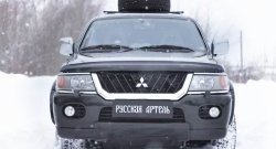 739 р. Зимняя заглушка решетки переднего бампера РА Mitsubishi Pajero Sport PA дорестайлинг (1996-2004)  с доставкой в г. Омск. Увеличить фотографию 3