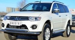 10 899 р. Защита переднего бампера (2 трубыØ63 мм, нержавейка) SLITKOFF Mitsubishi Pajero Sport PB рестайлинг (2013-2017)  с доставкой в г. Омск. Увеличить фотографию 4