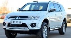 26 199 р. Защита переднего бампера (2 трубыØ76 и 42 мм, нержавейка) SLITKOFF  Mitsubishi Pajero Sport  PB (2013-2017) рестайлинг  с доставкой в г. Омск. Увеличить фотографию 4