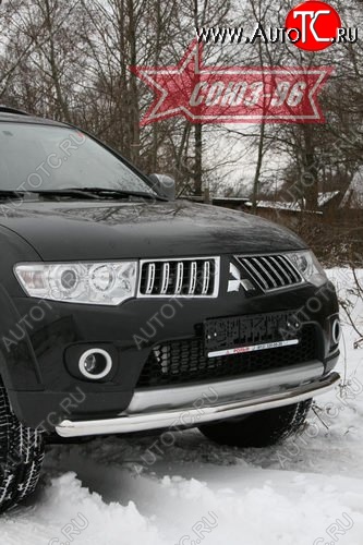 10 349 р. Защита переднего бампера одинарная Souz-96 (d60) Mitsubishi Pajero Sport PB дорестайлинг (2008-2013)  с доставкой в г. Омск