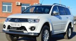 21 399 р. Защита переднего бампера (2 трубыØ63 и 42 мм, нержавейка) SLITKOFF  Mitsubishi Pajero Sport  PB (2013-2017) рестайлинг  с доставкой в г. Омск. Увеличить фотографию 4