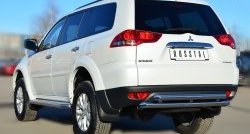 17 449 р. Защита заднего бампера (2 трубы Ø63 мм, нержавейка) SLITKOFF  Mitsubishi Pajero Sport  PB (2013-2017) рестайлинг  с доставкой в г. Омск. Увеличить фотографию 4