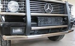 Защита переднего бампера (2 трубы Ø63 и 42 мм, нержавейка) Russtal Mercedes-Benz G class W463 5 дв. дорестайлинг (1989-1994)