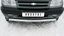 Одинарная защита переднего бампера Russtal диаметром 63 мм Chevrolet Niva 2123 дорестайлинг (2002-2008)