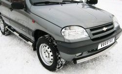 17 849 р. Одинарная защита переднего бампера SLITKOFF диаметром 63 мм  Chevrolet Niva  2123 (2002-2008), Лада 2123 (Нива Шевроле) (2002-2008)  с доставкой в г. Омск. Увеличить фотографию 2