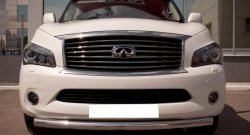 17 799 р. Одинарная защита переднего бампера Russtal 76 мм INFINITI QX56 Z62 (2010-2013) (Неокрашенный)  с доставкой в г. Омск. Увеличить фотографию 2