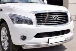 17 999 р. Защита переднего бампера (2 трубыØ76 и 42 мм, нержавейка) Russtal  INFINITI QX56  Z62 (2010-2013)  с доставкой в г. Омск. Увеличить фотографию 1